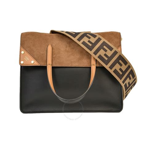 fendi flip leather & suede crossbody bag|authentic fendi outlet online.